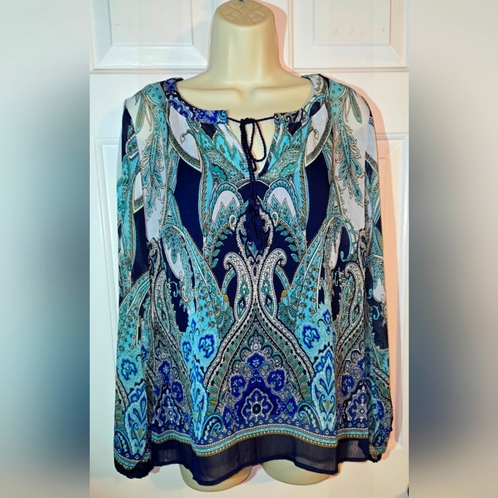 Women's Rose &‎ Olive Blouse EUC, Small